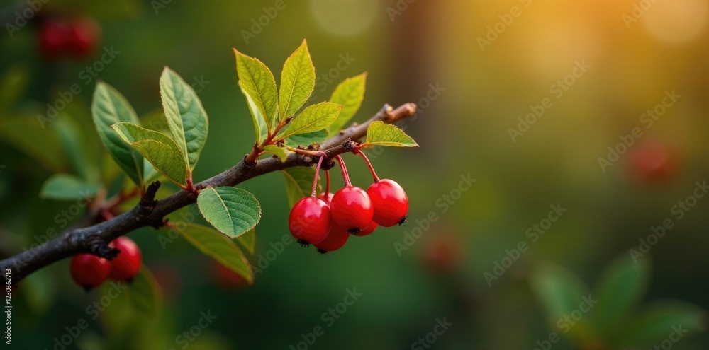 Lingonberry cowberry tree branch with berries, woody stems, autumn Lingonberry cowberry tree branch with berries, woody stems, autumn