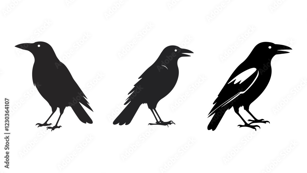 Fototapeta premium silhouettes of birds, set of bird silhouettes