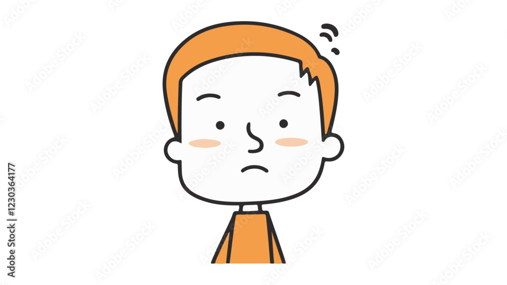 funny cartoon kid with orange hair thinking ,funny cartoon guy thinking funny cartoon kid with orange hair thinking ,funny cartoon guy thinking