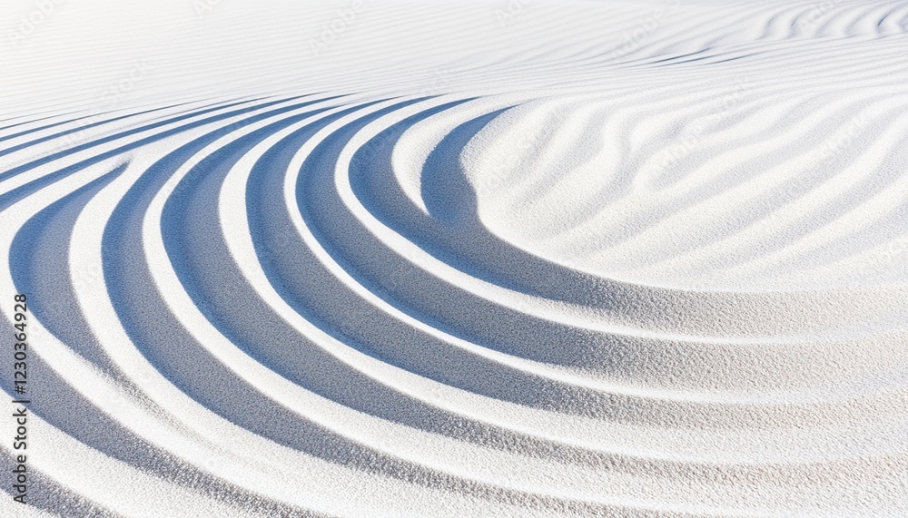 Obraz premium A serene, abstract view of undulating sand patterns with soft shadows, creating a tranquil and minimalist aesthetic.