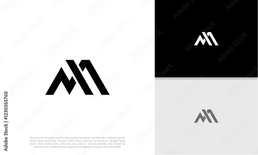 Obraz premium Initials M logo design. Initial Letter Logo. Innovative high tech logo template. 