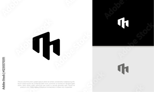 Initials M logo design. Initial Letter Logo. Innovative high tech logo template.	