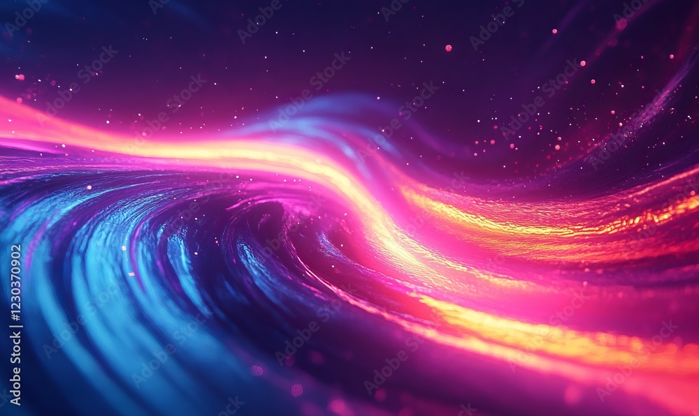 Abstract swirling neon colors with particles. Abstract swirling neon colors with particles.