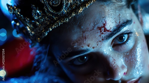 Injured Queen in a Dark Setting