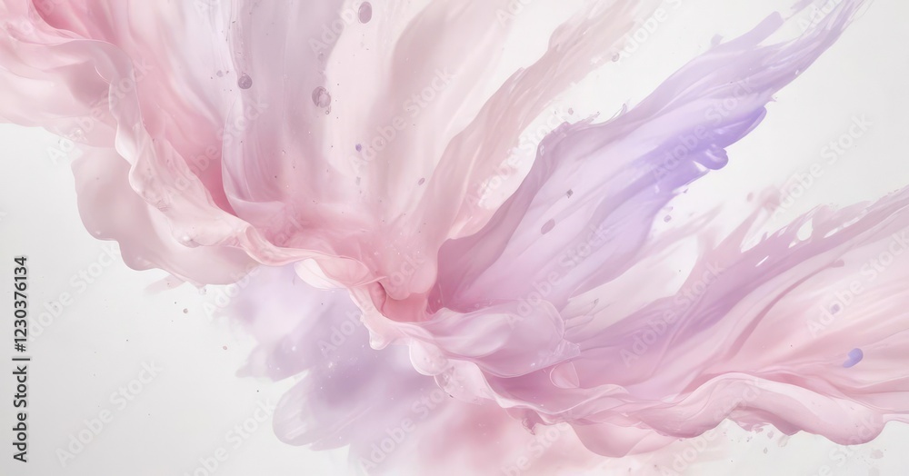 Obraz premium Soft watercolor texture with shades of pale pink and lavender on a white background, lavender shades, abstract design