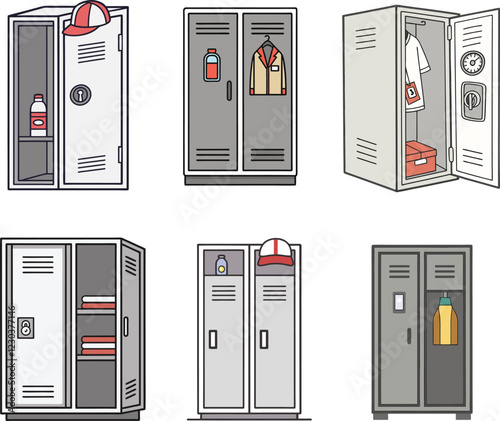 Detailed Bank Vault Illustrations. High Resolution Vector Illustrations of Safes for Security System Advertisements, Bank Marketing, and Financial Content.