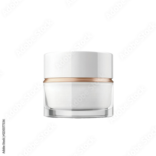 White Cosmetic Cream Jar isolated on transparent background photo