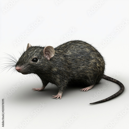 rat on white background