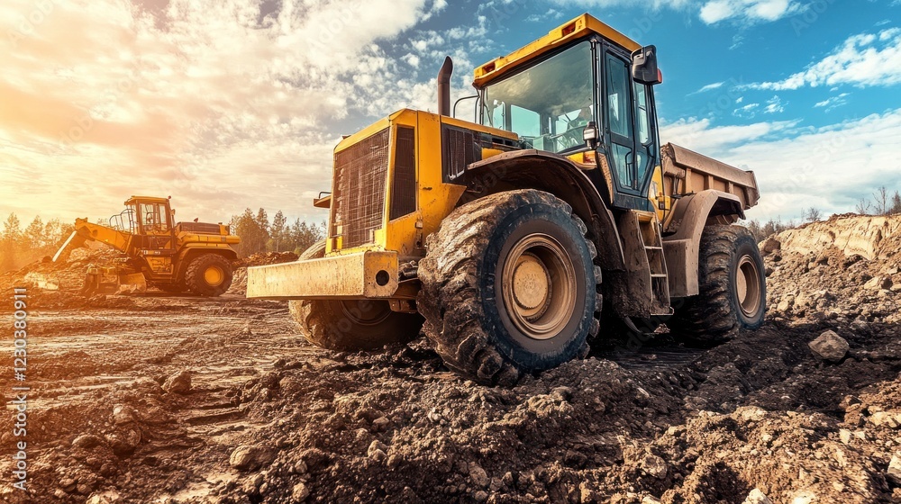 Heavy Equipment Working on a Construction Site Heavy Equipment Working on a Construction Site
