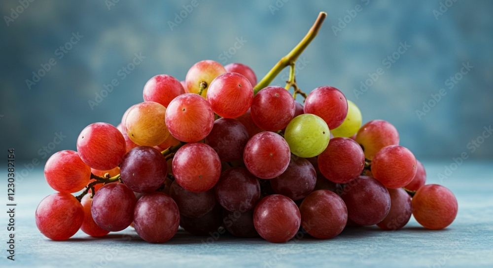Fresh Red Green Grapes Bunch Healthy Fruit Food Photography