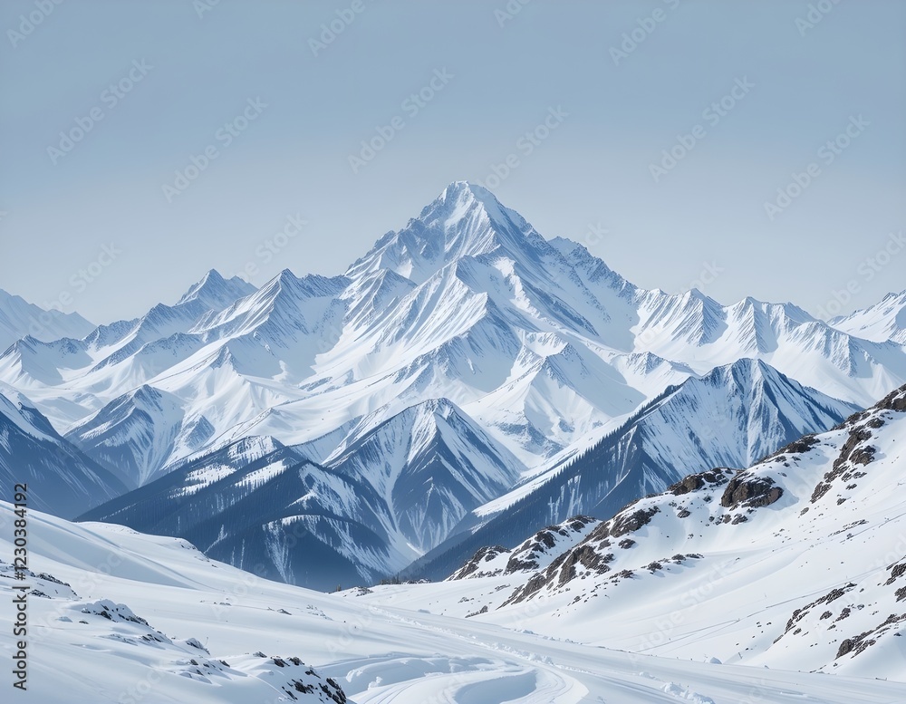 Obraz premium Mountains landscape isolated transparent background.