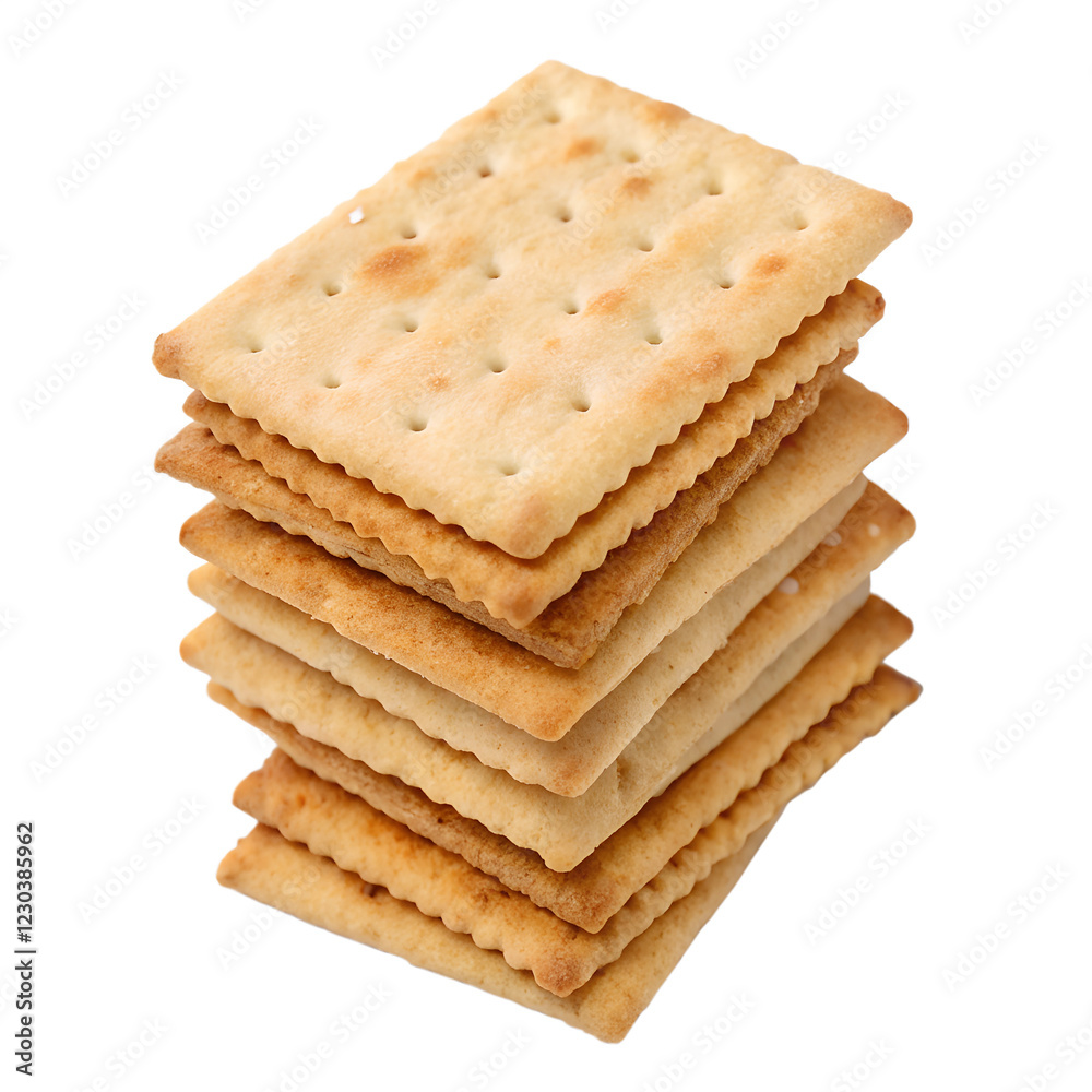 Stacked Pile of Crispy Saltine Crackers – Crunchy Snack, Baked Appetizer, Isolated on Transparent Background Stacked Pile of Crispy Saltine Crackers – Crunchy Snack, Baked Appetizer, Isolated on Transparent Background
