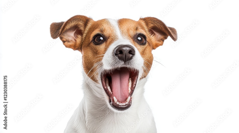 Joyful Jack Russell Terrier Portrait Against White Background Joyful Jack Russell Terrier Portrait Against White Background