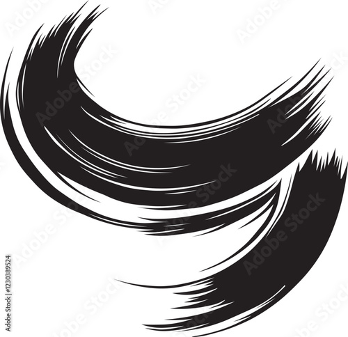 Brush Stroke Textures Design Vector Art Illustration on a white background