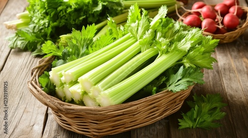 a basket of organic celery