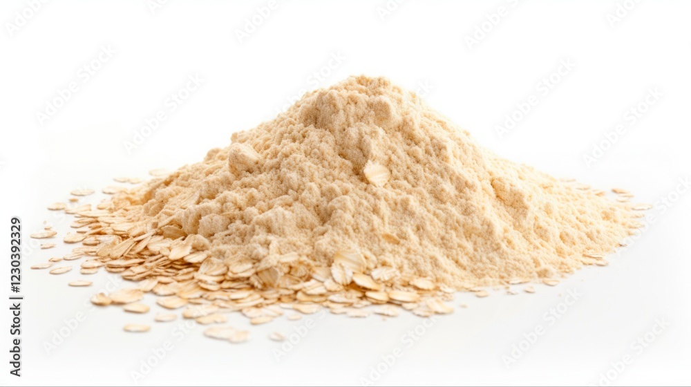 Pile of Instant Oatmeal on White Background. Perfect Breakfast Cereal with High Fiber for a Healthy Diet Pile of Instant Oatmeal on White Background. Perfect Breakfast Cereal with High Fiber for a Healthy Diet