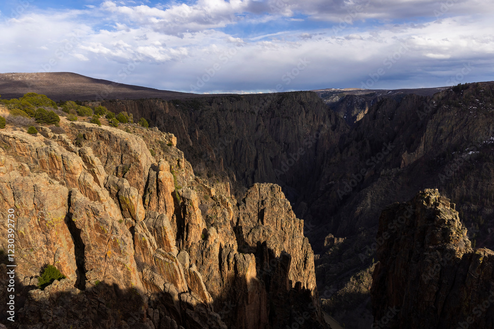 Beautiful landscape view of Black Canyon of the Gunnison National Park in Colorado.
