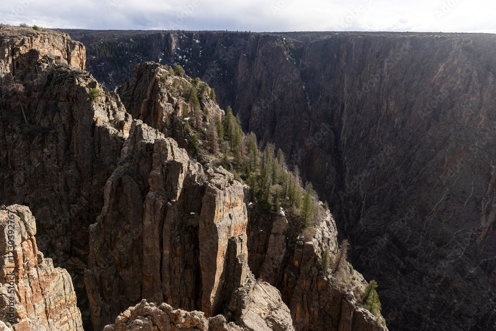 Beautiful landscape view of Black Canyon of the Gunnison National Park in Colorado.