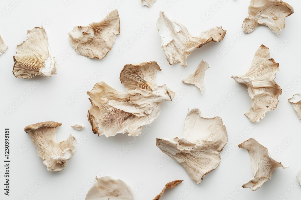 Crushed dried porcini mushrooms, macro photography, earthy tones, culinary ingredient Crushed dried porcini mushrooms, macro photography, earthy tones, culinary ingredient