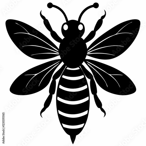 bee silhouette with white background