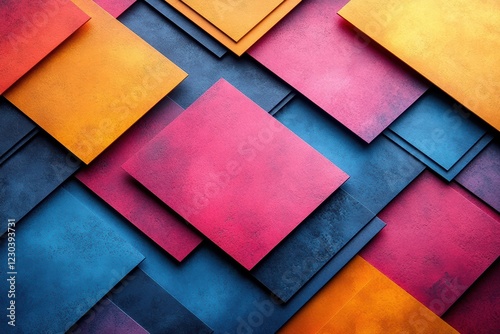 Colorful graphic layouts for promotional flyers in bright hues and varied textures