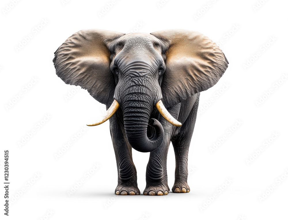 Obraz premium Elephant Standing on Transparent Background