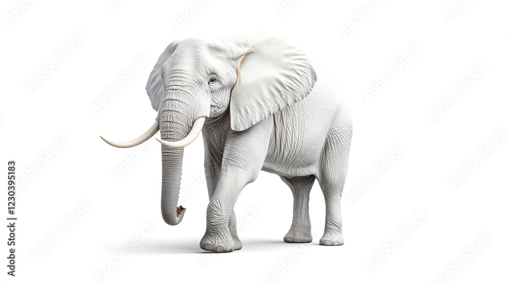 Obraz premium Elephant with Tusks on Transparent Background