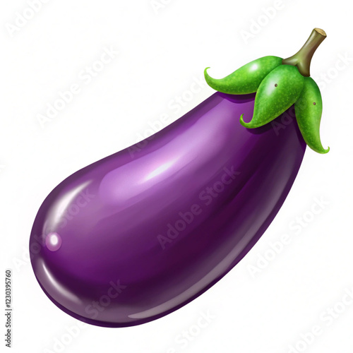 fresh purple aubergine eggplant vegetable fruit  vector illustration on white background.