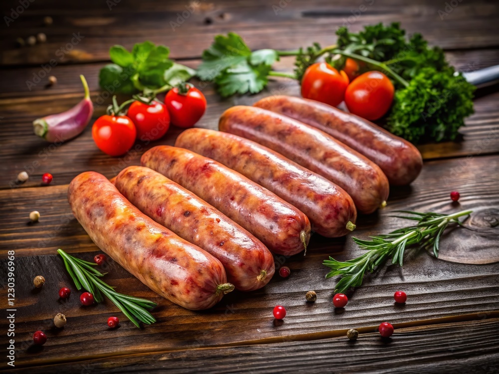 Raw Sausages Ready for Grilling: High-Quality Food Photography Raw Sausages Ready for Grilling: High-Quality Food Photography