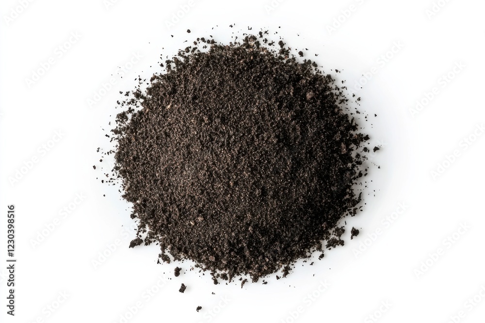 Ground black pepper on white background, isolated, culinary ingredient Ground black pepper on white background, isolated, culinary ingredient