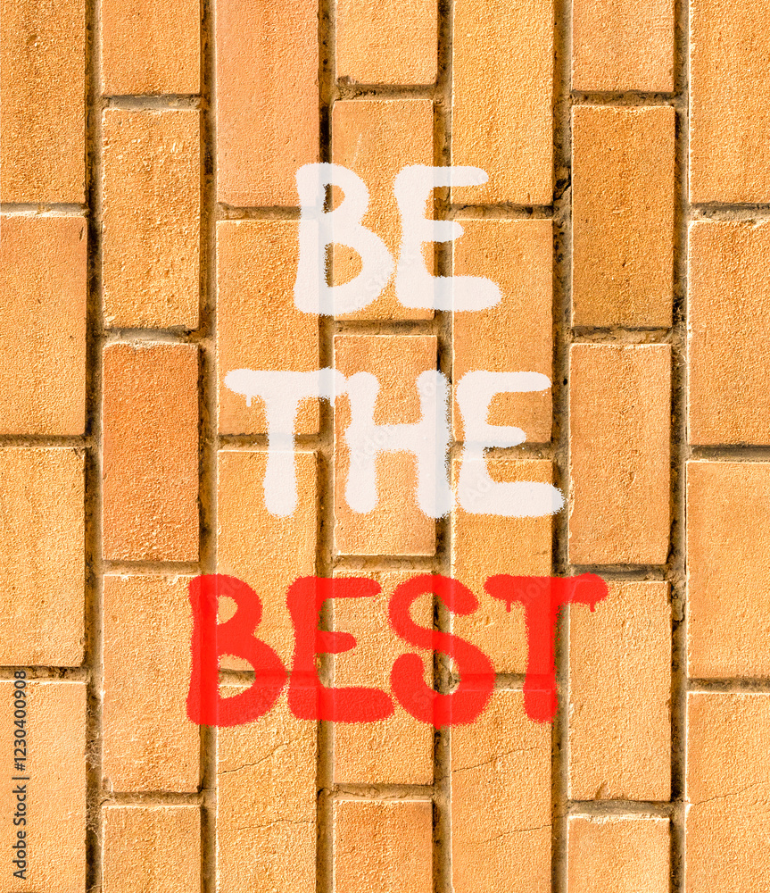 Motivational be the best symbol. Concept words Be the best on beautiful brown brick wall. Beautiful brown brick wall background. Business motivational be the best concept. Copy space. Motivational be the best symbol. Concept words Be the best on beautiful brown brick wall. Beautiful brown brick wall background. Business motivational be the best concept. Copy space.