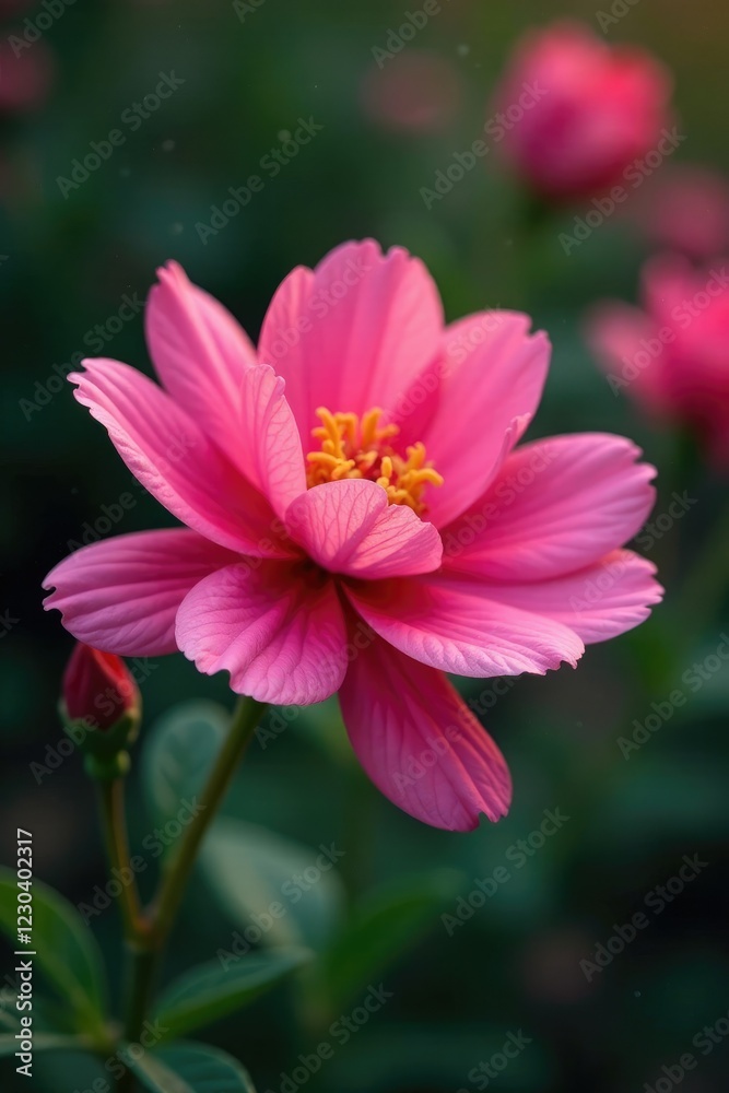 Flor rosa de jacinto con p?talos delicados en el fondo de jazminos, jazminos, flor rosa Flor rosa de jacinto con p?talos delicados en el fondo de jazminos, jazminos, flor rosa