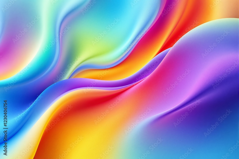 Fototapeta premium Abstract colorful gradient waves with flowing curves and vibrant hues on a textured background.