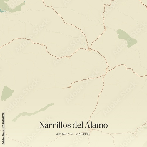 Retro Spanish map of Narrillos del �lamo, Castilla y Le�n. Vintage street map. photo