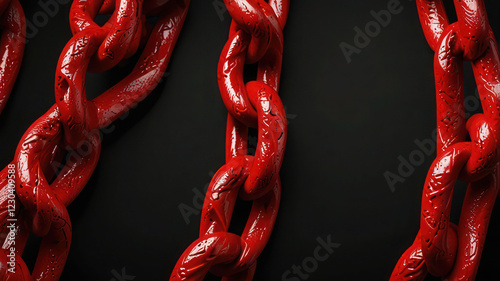 texture of a red chain on a black background