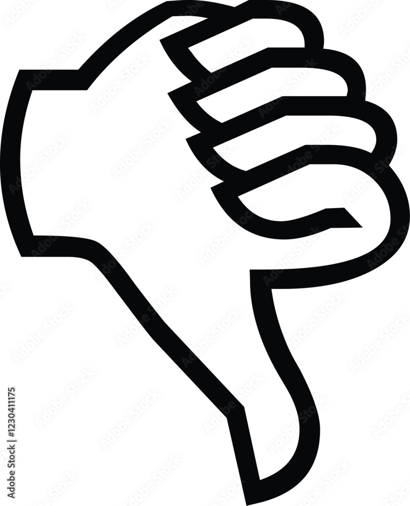 Hand and two fingers, five finger, like hand, dislike hand Hand and two fingers, five finger, like hand, dislike hand