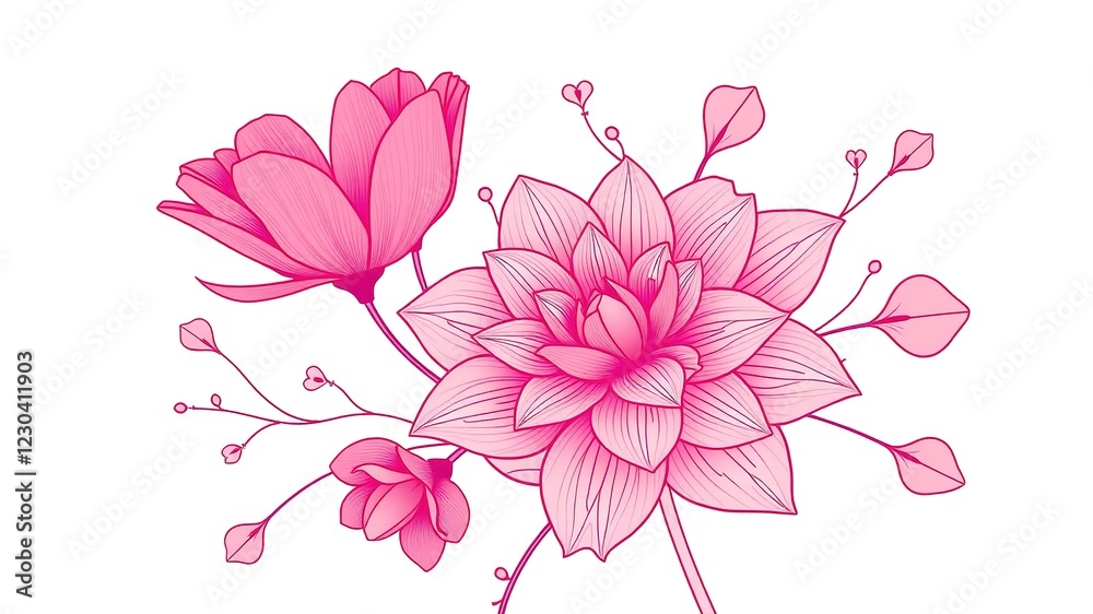 Sophisticated Valentine's Day Floral Background, High-Resolution Sophisticated Valentine's Day Floral Background, High-Resolution
