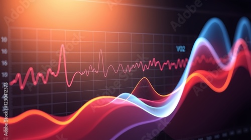 Explore vibrant data visualizations of VO2 measurements. Perfect for fitness, health, and scientific projects. Captivating design in stunning colors.