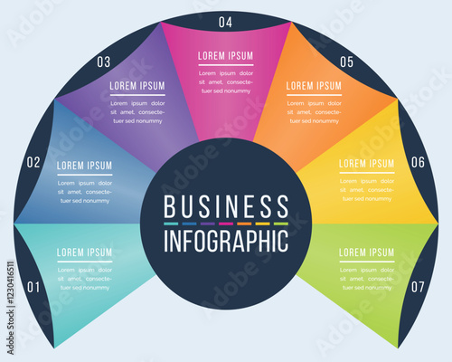 Infographic design 7 options business information