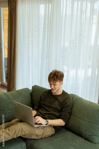 Man working diligently on h...