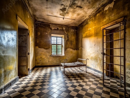 S21 Prison Cell Interior, Phnom Penh, Cambodia - Haunting Remnants of Khmer Rouge Regime photo