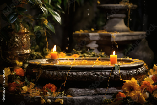 Eternal Flame Altar - Spiritual Artwork for Ceremonial Events & Symbolic Branding photo