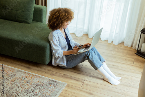 Young woman relaxes on the ...