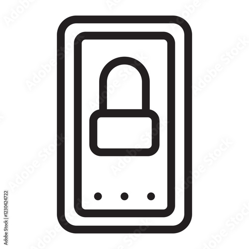 mobile security line icon