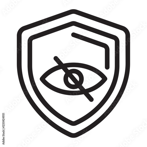 eye recognition line icon