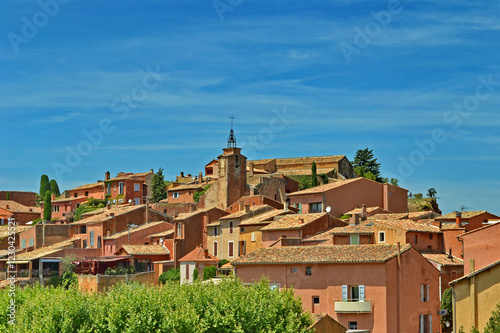 Rousillon, Provence, Alps, Cote d'Azur. Old town with ocher houses. photo