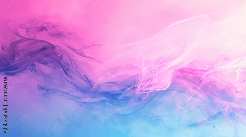 Obraz premium Abstract Pink and Blue Ink Swirls: A Dreamy, Serene Visual