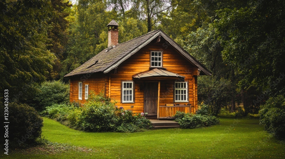 Wooden houses often have a rustic charm that appeals to homeowners seeking a cozy, traditional aesthetic in suburban area Wooden houses often have a rustic charm that appeals to homeowners seeking a cozy, traditional aesthetic in suburban area