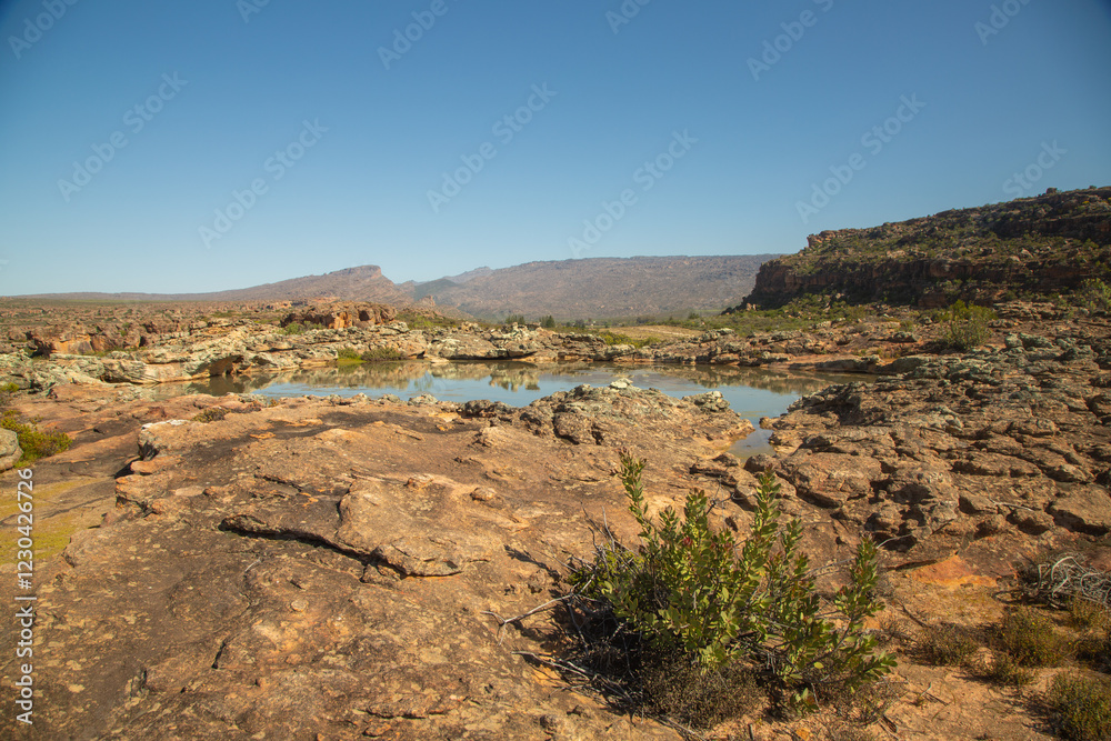 Obraz premium Outdoors in the beautiful landscape of the Cederberg close to Eselbank in the Western Cape of South Africa