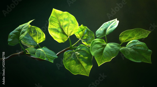 Flourishing Green Leaves: A Branchless Display of Hope and Natural Elegance